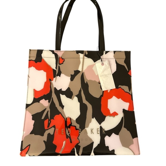 NWT Ted Baker London Women's Floral Tote Bag - Black, Red, White - Picture 1 of 10